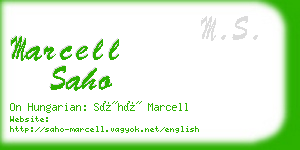 marcell saho business card